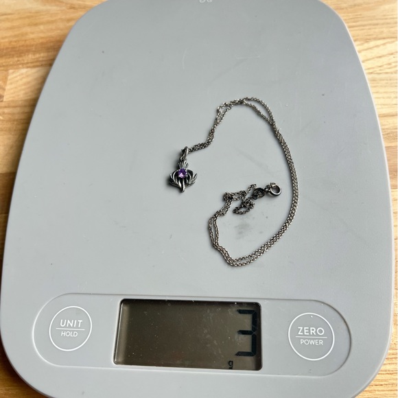 Toucan of Scotland Silver Celtic Thistle February Birthstone Pendant Necklace - Picture 8 of 8